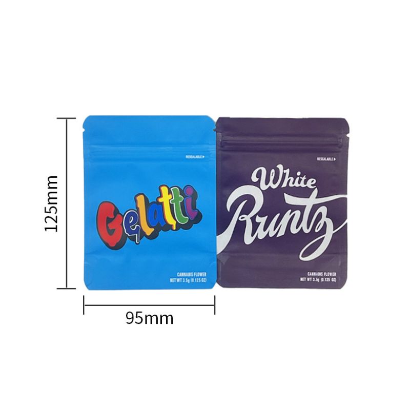 Blanco / Spider Mylar Weed Bags with Zip Seal